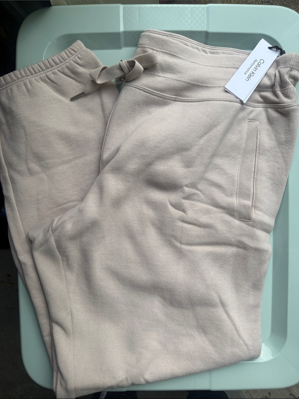 Calvin Klein Light Beige Drawstring Sweatpants